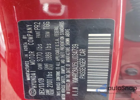 2020 Hyundai Venue Sel z USA, uszkodzony, nr VIN KMHRC8A35LU034739